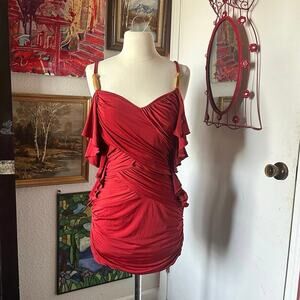 kouture by kimora red bodycon mini dress